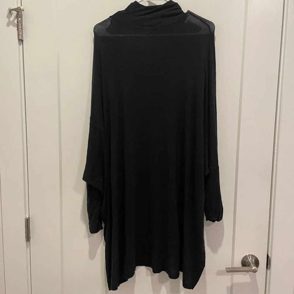 Free People We The Free Black Oversized Batwing Turtleneck Tunic Top Womens